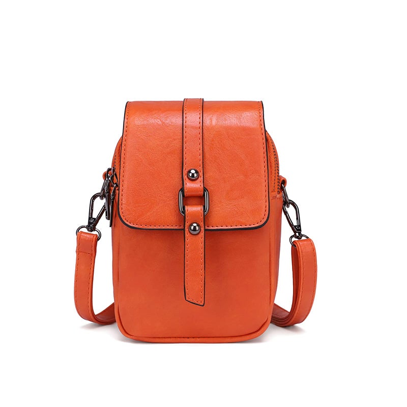 My Friday myfriday Vintage Crossbody Phone Bag for Women, Small Leather Shoulder Purse and Handbag with Tassel&Rivet Decoration - Image 1